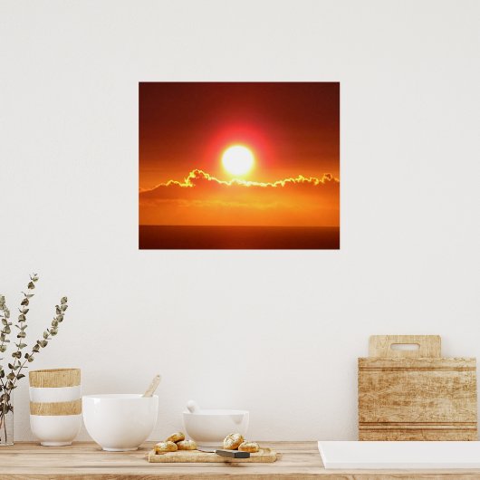 Hawaiian Sunset Sky Poster Print (Keuken)