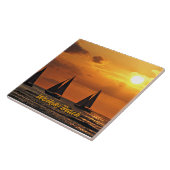 Hawaiian Sunset, Waikiki Beach, Tegeltje (Zijkant)