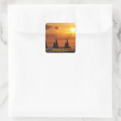 Hawaiian Sunset, Waikiki Beach, Vierkante Sticker (Tas)