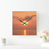 Hawaiian Sunset Wall Clock Vierkante Klok (Huis)