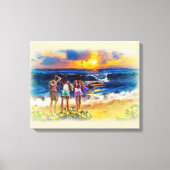 Hawaiian Surf Meisjes Canvas Afdruk (Voorkant)
