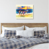 Hawaiian Surf Meisjes Canvas Afdruk (Insitu (Slaapkamer))