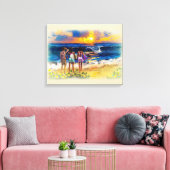 Hawaiian Surf Meisjes Canvas Afdruk (Insitu (Woonkamer))