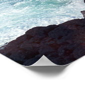 Hawaiian Surf Ocean Waves Aqua Blauwgroen Blue Lav Poster (Hoek)