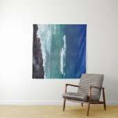 Hawaiian Surf Ocean Waves Aqua Blauwgroen Blue Lav Wandkleed (In Situ (horizontaal))