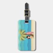 Hawaiian Surfer Girl Bagagelabel (Voorkant verticaal)
