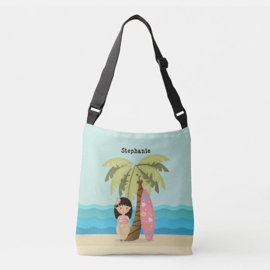 Hawaiian Surfer Girl Crossbody Tas (Voorkant)
