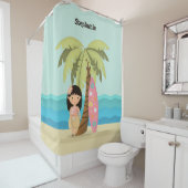 Hawaiian Surfer Girl Douchegordijn (In situ)