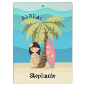 Hawaiian Surfer Girl Klembord (Achterkant)