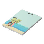 Hawaiian Surfer Girl Notitieblok (Linkerzijde)