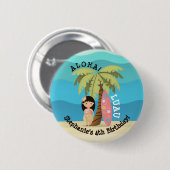 Hawaiian Surfer Girl Ronde Button 5,7 Cm (Voorkant /achterkant)