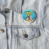Hawaiian Surfer Girl Ronde Button 5,7 Cm (In situ)