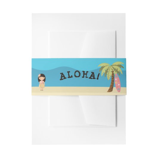 Hawaiian Surfer Girl Uitnodigingen Wikkel (Voorkant Voorbeeld)