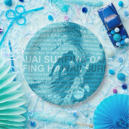 Hawaiian Surfer, groene kamer voor Hawaï Papieren Bordje (Feest)