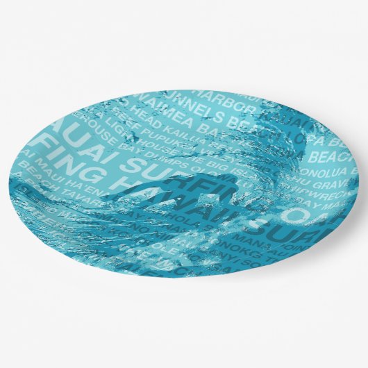 Hawaiian Surfer, groene kamer voor Hawaï Papieren Bordje (Gekanteld)