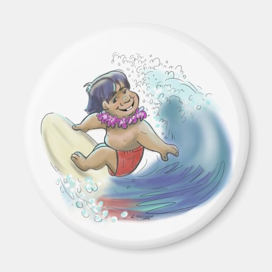 Hawaiian Surfer Magneet (Voorkant)
