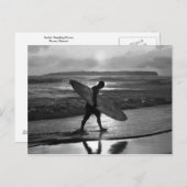 Hawaiian Surfer naar huis, zwart en wit Briefkaart (Voorkant / Achterkant)
