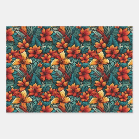 Hawaiian Surfer Paradise Design Inpakpapier Vel (Voorkant)