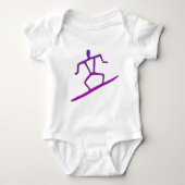 Hawaiian Surfer Petroglyph Baby Romper (Voorkant)