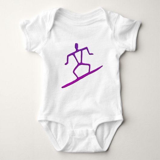 Hawaiian Surfer Petroglyph Baby Romper (Voorkant)