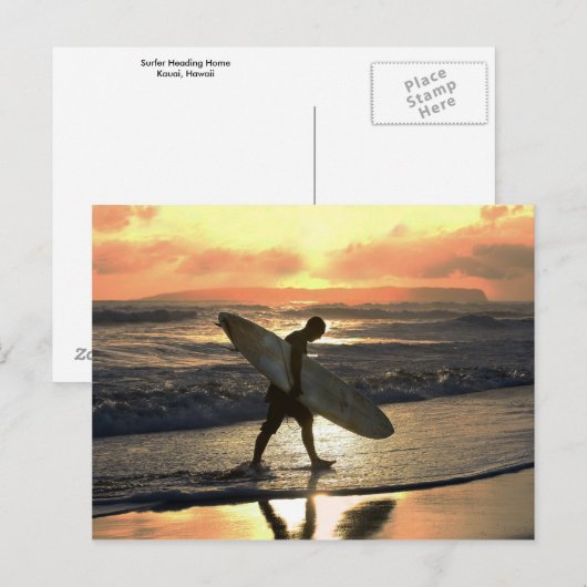 Hawaiian Surfer startpunt Briefkaart (Voorkant / Achterkant)