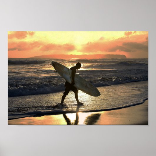Hawaiian Surfer startpunt Poster (Voorkant)