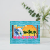 Hawaiian Surfing Briefkaart (Staand voorkant)