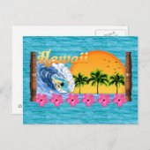 Hawaiian Surfing Briefkaart (Voorkant / Achterkant)