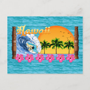 Hawaiian Surfing Briefkaart