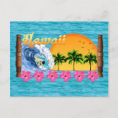 Hawaiian Surfing Briefkaart (Voorkant)
