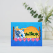Hawaiian Surfing Briefkaart (Staand voorkant)