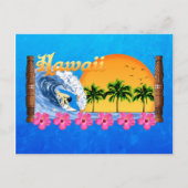 Hawaiian Surfing Briefkaart (Voorkant)