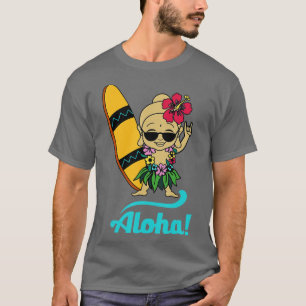 Hawaiian Surfing Buddha Aloha Hawaii Beach Yoga T-shirt