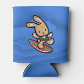 Hawaiian Surfing Bunny Holiday Cartoon Blikjeskoeler (Voorkant)
