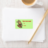 Hawaiian Surfing Bunny Holiday Cartoon Etiket (Insitu)