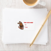 Hawaiian Surfing Bunny Holiday Cartoon Etiket (Insitu)