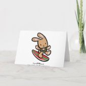 Hawaiian Surfing Bunny Holiday Cartoon Feestdagen Kaart (Achterkant)