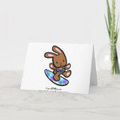 Hawaiian Surfing Bunny Holiday Cartoon Feestdagen Kaart (Achterkant)