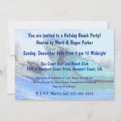 Hawaiian Surfing Bunny Holiday Cartoon Kaart (Achterkant)