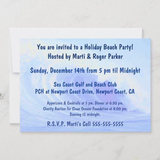 Hawaiian Surfing Bunny Holiday Cartoon Kaart (Achterkant)