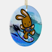 Hawaiian Surfing Bunny Holiday Cartoon Keramisch Ornament (Rechts)