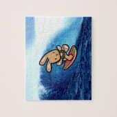 Hawaiian Surfing Bunny Holiday Cartoon Legpuzzel (Verticaal)