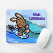 Hawaiian Surfing Bunny Holiday Cartoon Muismat (Met muis)