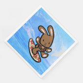 Hawaiian Surfing Bunny Holiday Cartoon Servetten (Hoek)