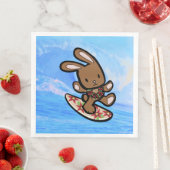 Hawaiian Surfing Bunny Holiday Cartoon Servetten (Insitu)