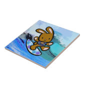 Hawaiian Surfing Bunny Holiday Cartoon Tegeltje (Zijkant)