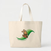 Hawaiian Surfing Bunny Holiday Green Cartoon Band Grote Tote Bag (Voorkant)