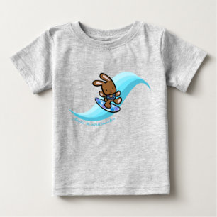 Hawaiian Surfing Bunny Holiday Turq Cartoon