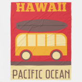 Hawaiian Surfing Bus Fleece Deken (Voorkant)