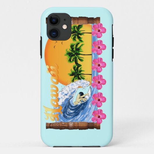 Hawaiian Surfing Case-Mate iPhone Case (Achterkant)